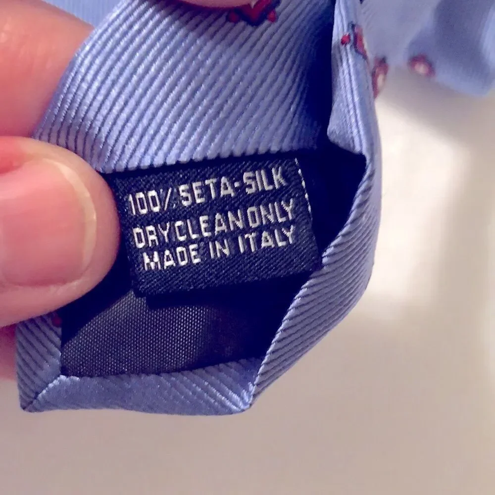 ALBY Sky Blue Cherry Red SILK Tie
